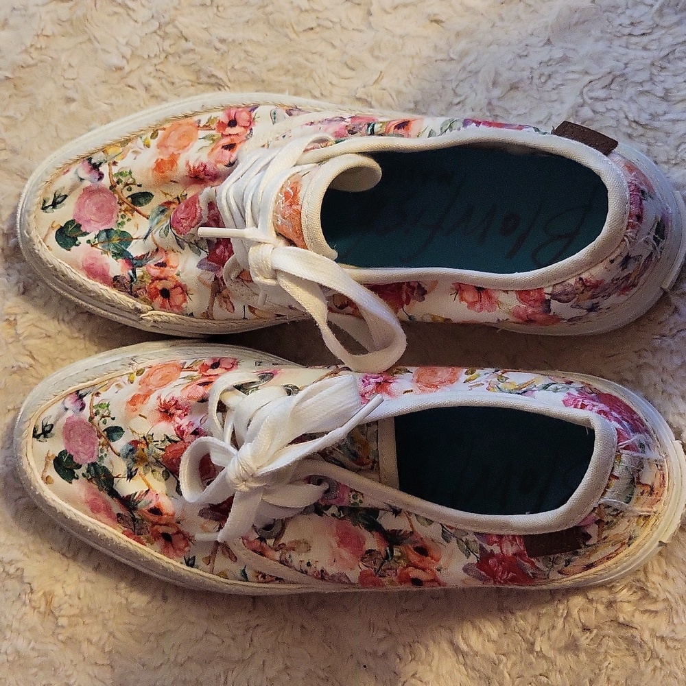 Blowfish Floral Cotton Canvas Sneakers - Women’s Size 8
